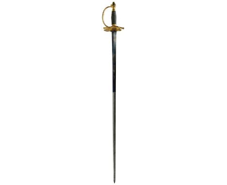 A 1796 PATTERN HEAVY CAVALRY OFFICER'S DRESS SWORD, 82.5cm flattened diamond section blade decorated with scrolling foliage, 