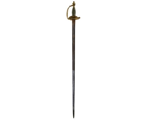 A 1796 PATTERN INFANTRY OFFICER'S SWORD OF THE BERMONDSEY VOLUNTEERS, 81cm blade decorated with scrolling foliage, a stand of