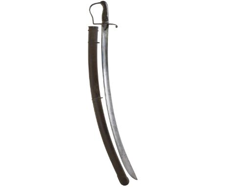 A 1796 PATTERN LIGHT CAVALRY NCO'S SWORD, 83cm curved blade with traces of an etched panel to either side, regulation steel s