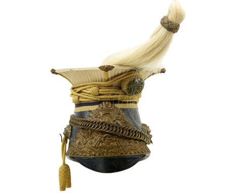 17TH (DUKE OF CAMBRIDGE'S OWN) LANCERS OTHER RANKS FULL DRESS CAP 1856 PATTERN. A good quality example, the black leather bod