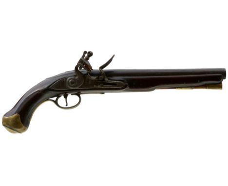 A .650 CALIBRE FLINTLOCK LIGHT DRAGOON SERVICE PISTOL, 10inch barrel, border engraved lock stamped with a crown over GR and T