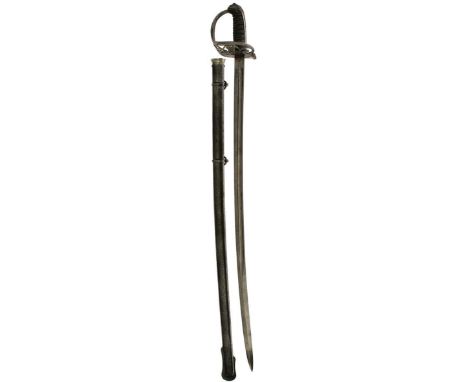 A WORCESTER RIFLES OFFICER'S PRESENTATION SWORD, 82cm curved blade etched with scrolling foliage, laurel wreaths, and the pre