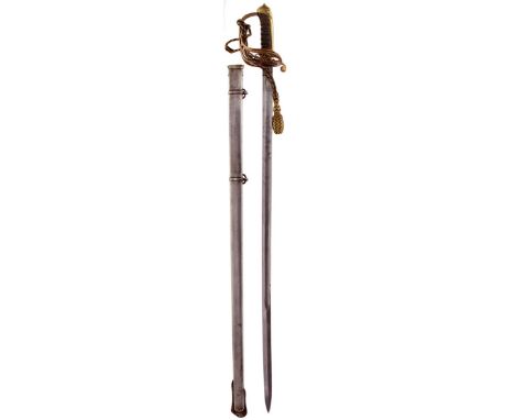 A VICTORIAN 1822 PATTERN INFANTRY OFFICER'S SWORD, 83.5cm blade by LEWIS SONS &amp; PARKER, etched with scrolling foliage and