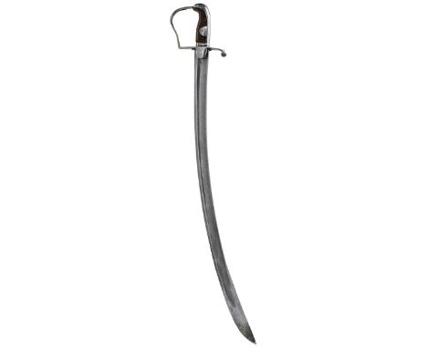 A 1796 PATTERN LIGHT CAVALRY TROOPER'S SWORD, 83.5cm curved blade by Runkel with Ordnance stamp, regulation steel stirrup hil