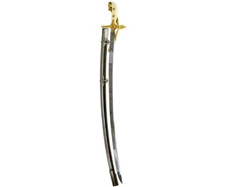 A GVR 1831 PATTERN GENERAL OFFICER'S SWORD, 81cm curved clipped back blade by Wilkinson, etched with scrolling foliage crowne