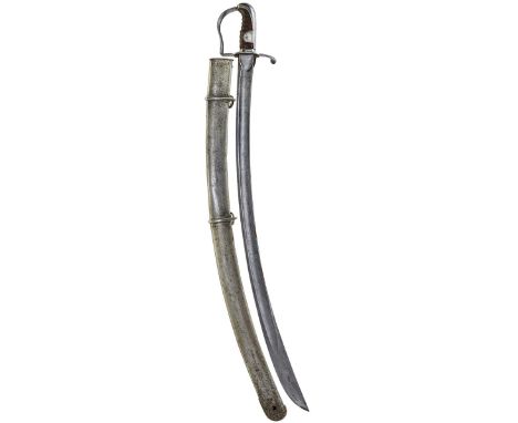 A 1796 PATTERN LIGHT CAVALRY TROOPER'S SWORD, 84cm curved blade by GILL with Ordnance stamp, regulation steel stirrup hilt, r