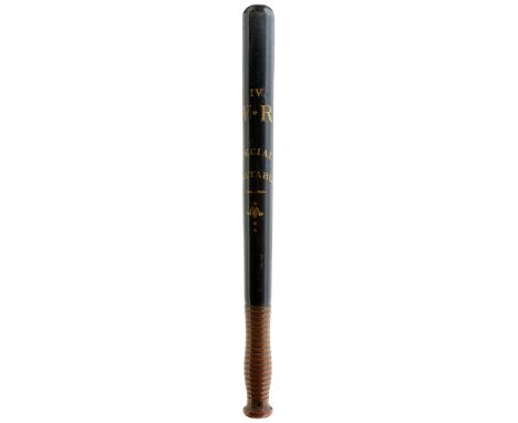 A LARGE WILLIAM IV PAINTED WOOD TRUNCHEON, 1830-1837, SPECIAL CONSTABLE, painted in gilt with IV, WR cypher and SPECIAL CONST