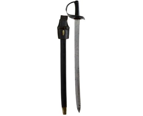 A PATTERN 1845 ROYAL NAVY CUTLASS, 68cm blade stamped CHAVASSE at the forte, regulation black painted bowl guard, ribbed iron