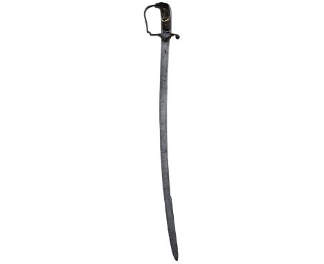 A GEORGIAN LIGHT COMPANY OFFICER'S SWORD, 77.5cm blade, characteristic steel hilt with shaped langets and guard, later leathe
