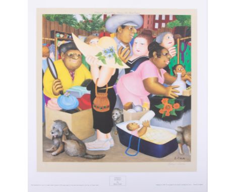Beryl Cook (1926-2008) 'Street Market' signed print, stamped DAK, published by The Alexander Gallery Publications Ltd, Bristo