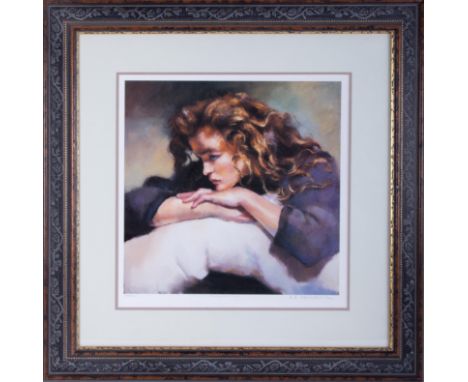 Robert Lenkiewicz (1941-2002) 'Study of Lisa' limited edition print 525/750,  36cm x 36cm, framed and glazed, with certificat