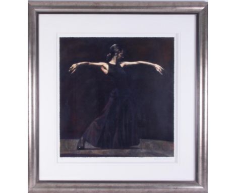 Fletcher Sibthorp (British, b. 1967), 'White on Black' signed limited edition print 95/195, 60cm x 58cm, framed and glazed.