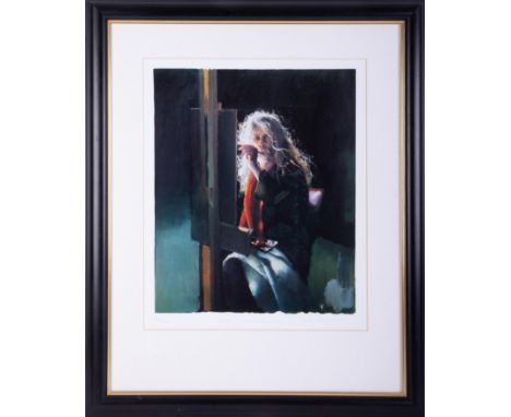 Robert Lenkiewicz (1941-2002) 'The Painter In The Wind/3:50am', signed limited edition print 361/500, 37cm x 32cm, framed and