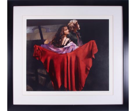 Robert Lenkiewicz (1941-2002) 'Painter with Karen, The Dance' signed limited edition print 357/995, 64cm x 73cm, framed and g