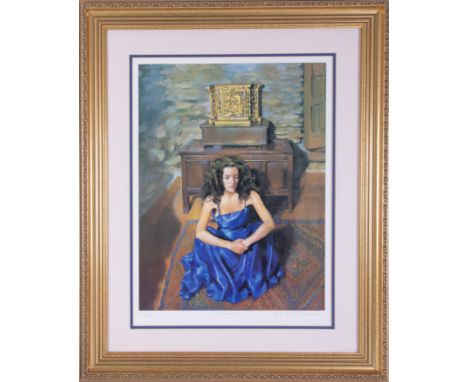 Robert Lenkiewicz (1941-2002) 'Anna Seated' signed limited edition print 422/475, 52cm x 39cm, framed and glazed, with certif