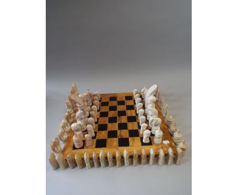 Two African Themed Chess Sets and Chess Board.