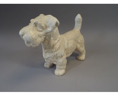 A Cast Metal Model of a Scottie Dog, plus Vat
