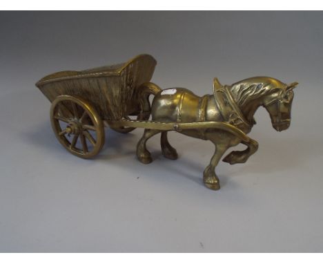 A Heavy Brass Model of A Horse and Cart.