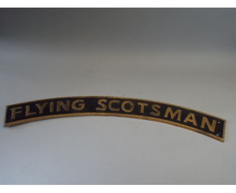 A Reproduction Cast Metal Railway Engine Plate, Flying Scotsman (Plus Vat).
