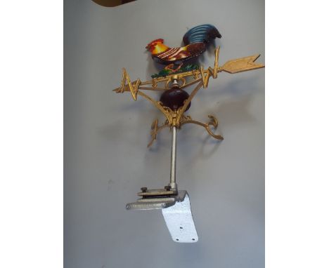 A Cockerel Weather Vain with Roof Mounting Bracket (Plus Vat).
