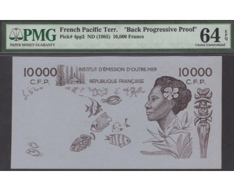Institut d’Emission d’Outre-Mer, French Pacific, revere proof for 1000 francs, ND (1996), brown print on light paper, in PMG 