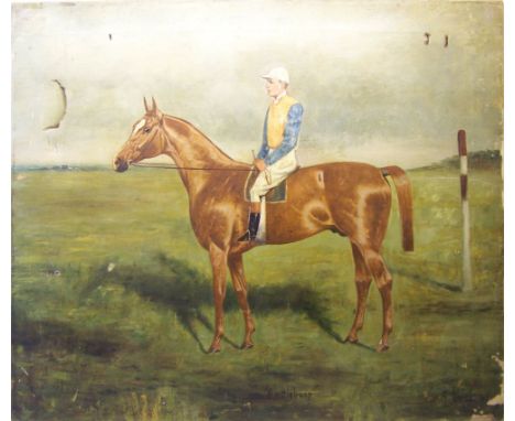 GEORGE PAICE (1854-1925); Portrait of the racehorse Whittlebury with jockey up, Oil on Canvas, signed and dated '91, 25" (64c