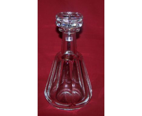 A Baccarat Talleyrand pattern Decanter of panel sided tapering form, with compressed circular stopper, 9" (23cms) high.