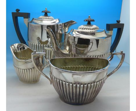 A four piece plated tea service, Cooper Brothers