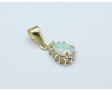 A 9ct gold and opal pendant