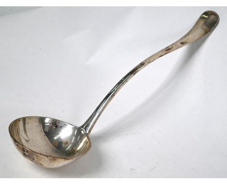 An Hanoverian rat-tail soup ladle, maker H.B (overstamped), London 1923, 7.7oz (240g)