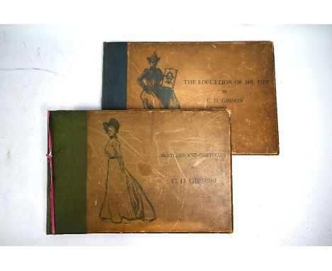 Gibson, Charles Dana, two folio vols - Sketches and Cartoons 1898 and The Education of Mr Pipp 1899, New York R H Russell/Lon