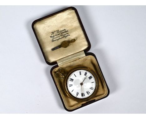A George III gilt metal pair-case watch with verge movement no.7608 by Charles Strain of London (ante 1798), 5cm diameter&nbs