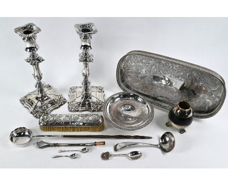 A pair of Regents Plate baluster candlesticks in the early Georgian manner, Goldsmiths and Silversmiths Co. Ltd.,&nbsp;26cm h