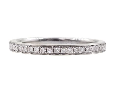 18ct white gold channel set diamond half eternity ring, London 2014Condition Report:Approx 2.6gm, size L 3/4, band depth = 2.