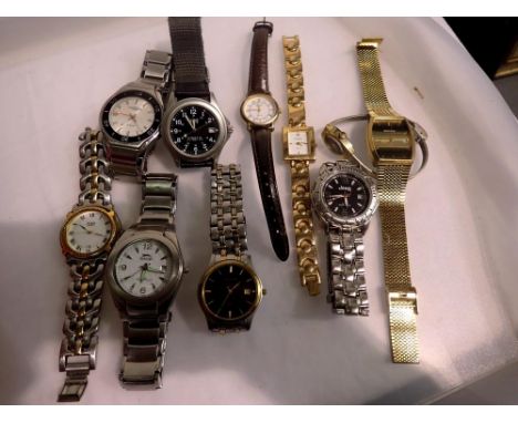 Nine mixed wristwatches including Pulsar. P&amp;P Group 1 (£14+VAT for the first lot and £1+VAT for subsequent lots) 