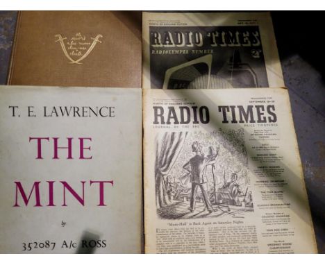 T.E Lawrence The Mint, first edition 1953 &amp; two 1940s editions of the Radio Times, both appear complete one has small tea