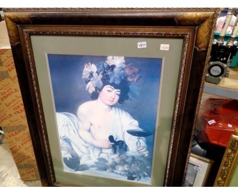 Large print in a painted and carved frame, overall 100 x 125 cm. Not available for in-house P&amp;P 