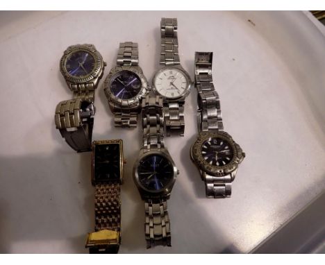 Six mixed gents wristwatches including Constant &amp; Limit. P&amp;P Group 1 (£14+VAT for the first lot and £1+VAT for subseq