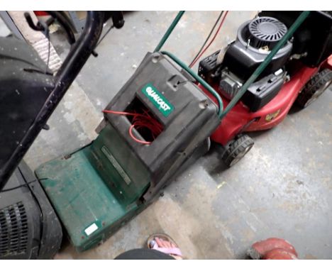 Qualcast electric lawnmower. All electrical items in this lot have been PAT tested for safety and have passed. This does not 