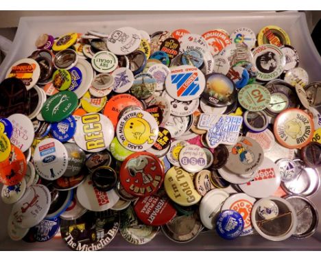 A large collection of 1970s and later pin badges, including rallies and roadshows. P&P Group 1 (£14+VAT for the first lot and