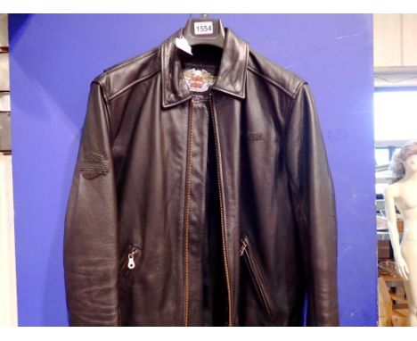 Harley Davidson black motorcycle jacket. Size:M. Not available for in-house P&amp;P 