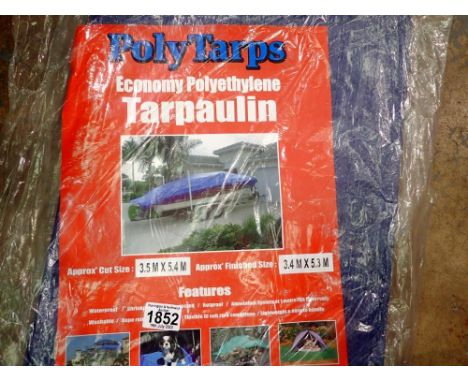 New unused 3.4 x 5.3 m tarpaulin. P&amp;P Group 1 (£14+VAT for the first lot and £1+VAT for subsequent lots) 