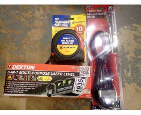 New tools including tape measure, laser level etc. P&amp;P Group 1 (£14+VAT for the first lot and £1+VAT for subsequent lots)