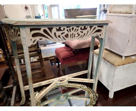 Painted French shabby-chic style console table. Not available for in-house P&amp;P 