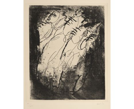 Fautrier, JeanParis, 1898 - Chatenay, 1964Blattgröße: 65,5 x 50,5 cm, o. R."Les fusillés", 1943. Radierung auf Bütten. In Ble