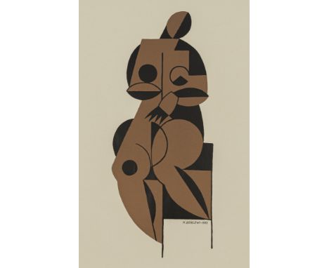 Berlewi, HenrykWarschau, 1894 - Paris, 1967Blattgröße: 61,3 x 50 cm, o. R.2 Bl.: Ohne Titel, 1922/1964. Farbserigraphie auf v