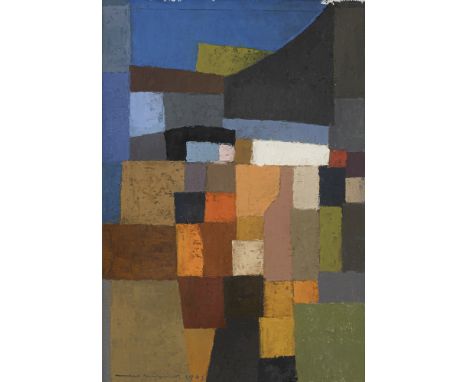 Matysiak, WalterSchweidnitz, 1915 - Konstanz, 198530 x 20 cm, R.Ohne Titel, 1965. Öl auf Karton. In Bleistift unten links sig