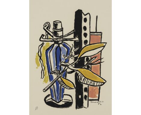 Léger, FernandArgentan, 1881 - Gig-sur-Yette, 1955Blattgröße: 56 x 38 cm, o. R.Bouteille bleue, 1951. Farbserigraphie auf Büt