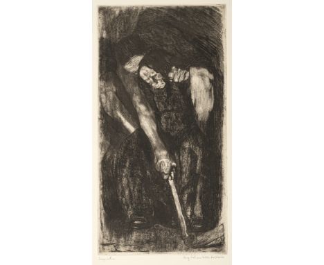Kollwitz, KätheKönigsberg, 1867 - Moritzburg, 1945Blattgröße: 77 x 45,5 cm; 56,5 x 29,4 cm, o. R."Inspriration", 1905. Radier