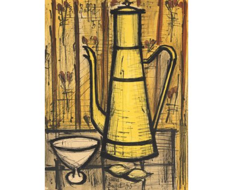 Buffet, BernardParis, 1928 - Tourtour 1999Blattgröße: 69 x 56 cm, o. R.La cafetiére jaune, 1955. Farblithografie auf Papier. 